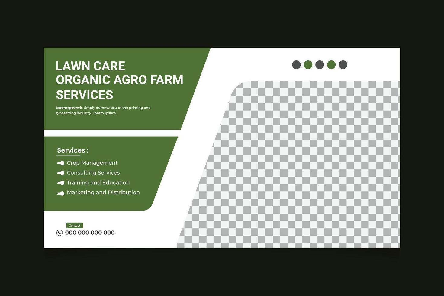 Agriculture and Organic Lawn care Farming Services Design Template vector