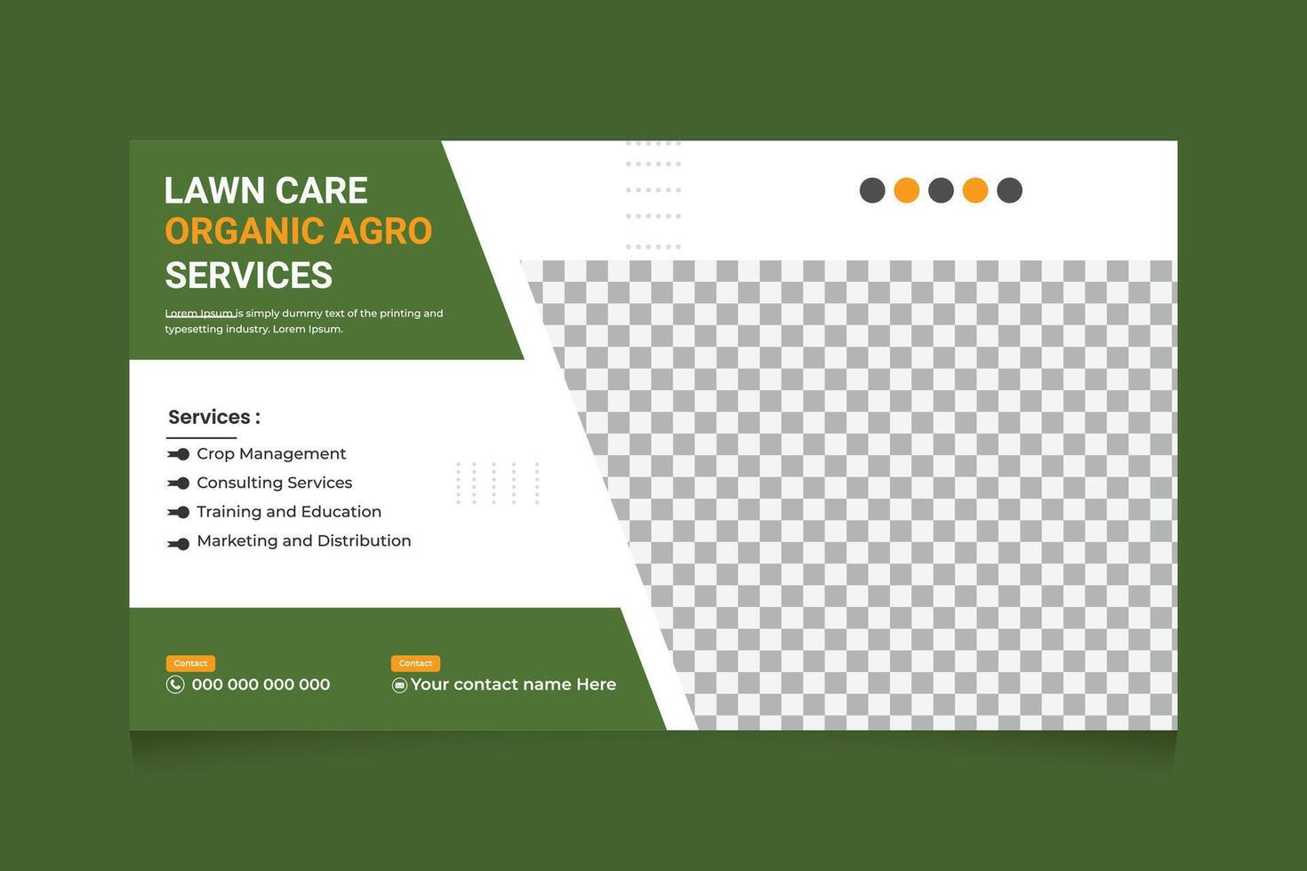 Agriculture and Organic Lawn care Farming Services Design Template vector