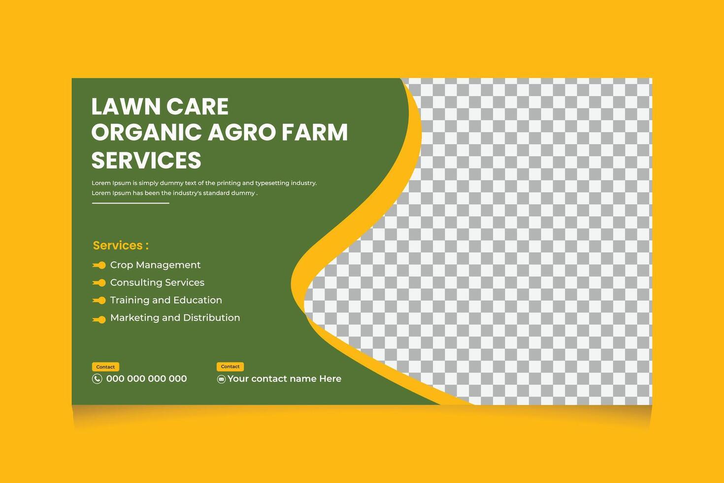 Agriculture and Organic Lawn care Farming Services Design Template vector