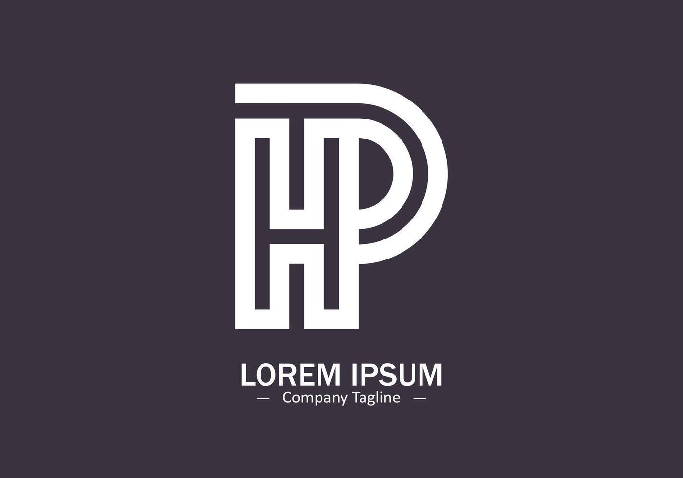 Alphabet letter logo icon H P or P H minimal vector