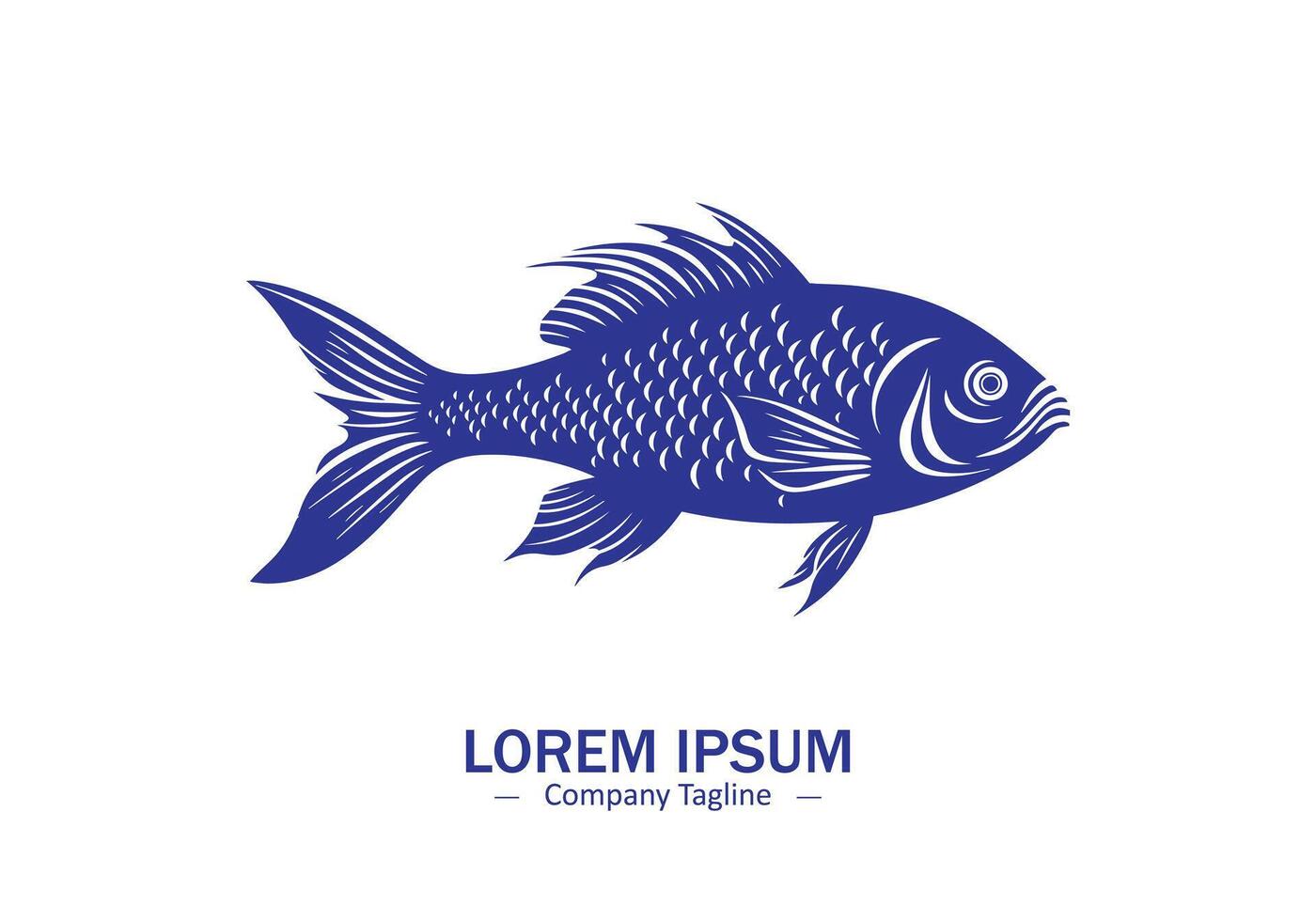 Fish logo icon silhouette isolated on white background vector