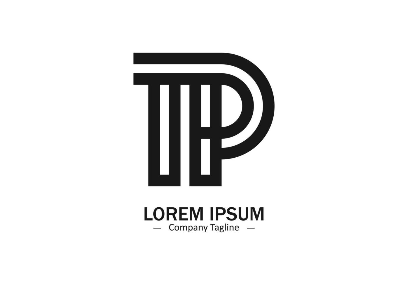 Alphabet letter logo icon T P or P T minimal and negative space minimal logo vector