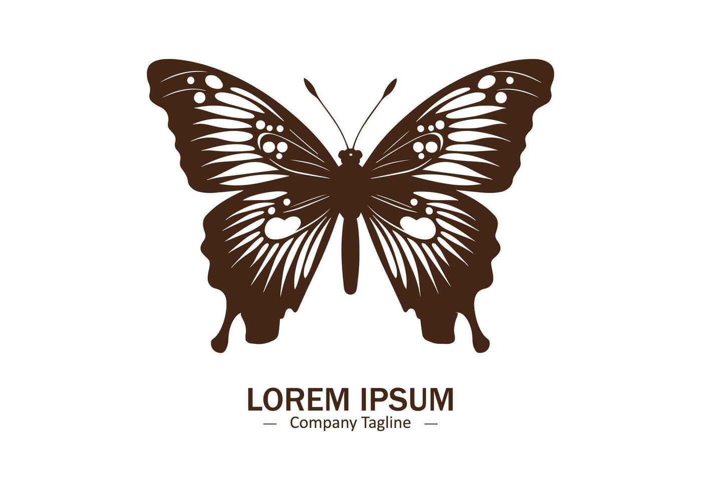 Butterfly logo icon silhouette isolated on white background vector