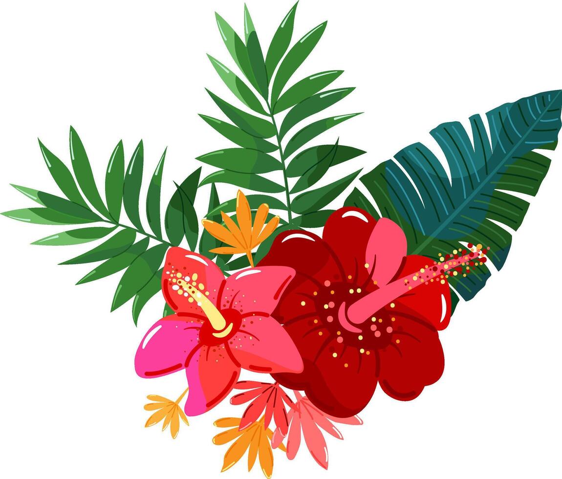 composición de tropical flores vector