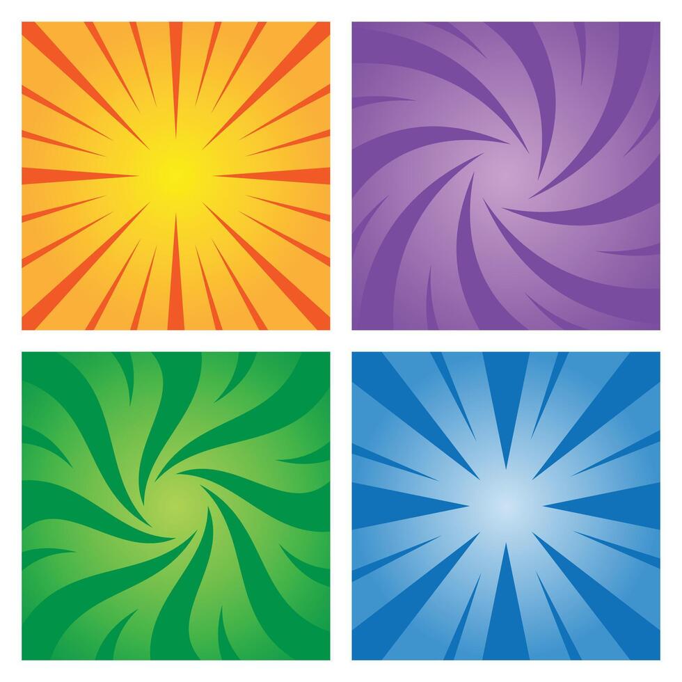 Various Retro Center Focus Comic Backgrounds vector