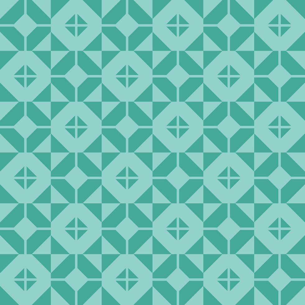 Green Flat Geometric Seamless Pattern vector