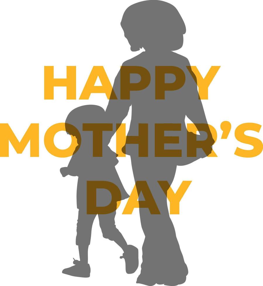 Silhouette happy mother's day vector