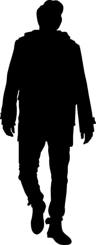 Silhouette fashion man on white background vector