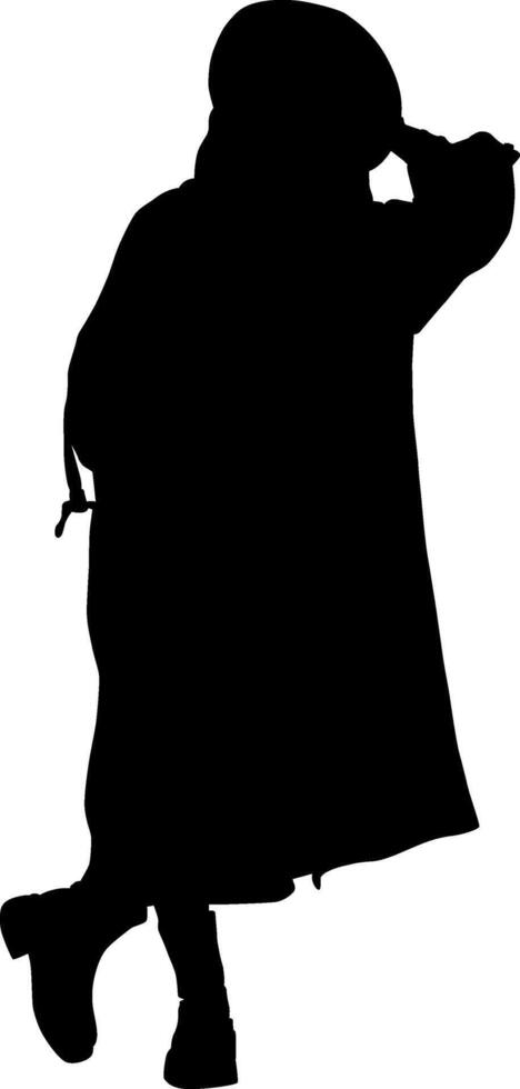 Silhouette beautiful fasion girl on white background vector