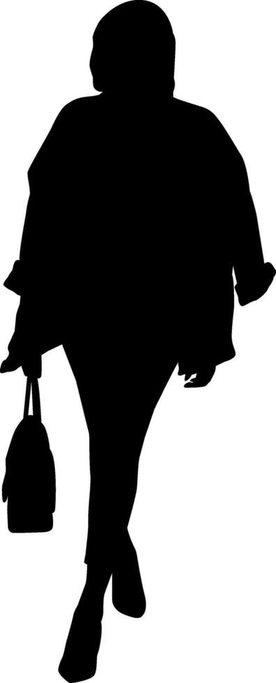 Silhouette of shopping girl vector