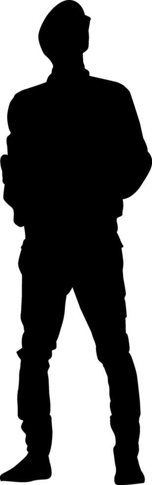 Silhouette beautiful fashion man on white background vector