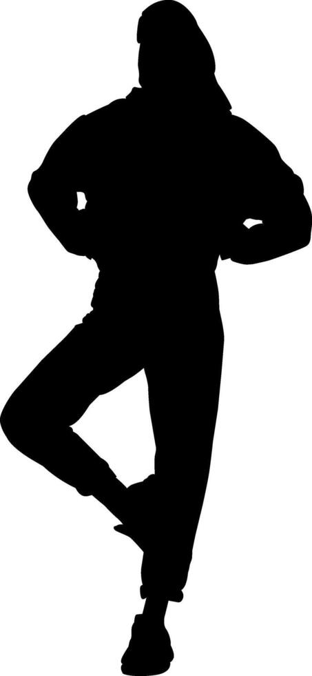 Silhouette beautiful fashion girl on white background vector