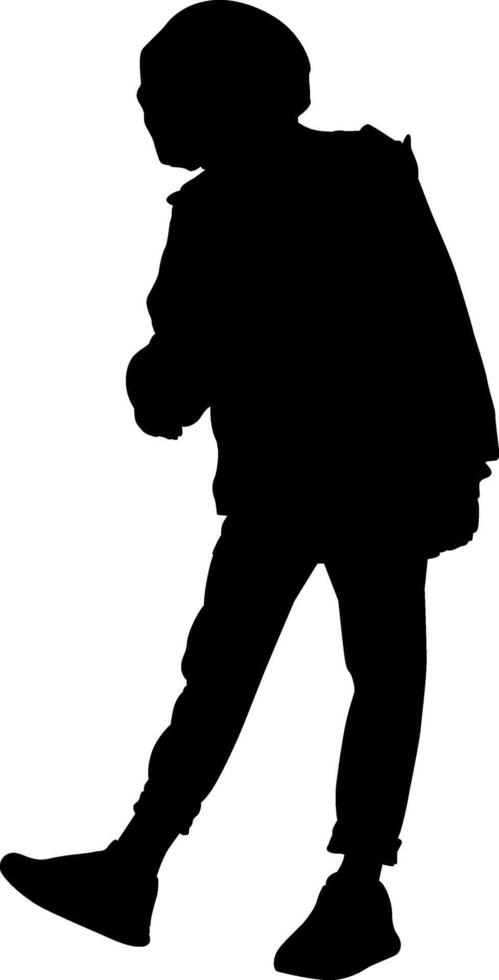 Silhouette fashion man on white background vector