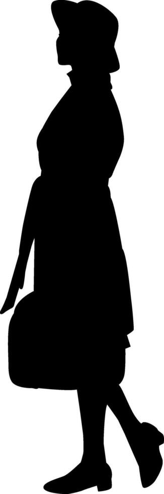 Silhouette of shopping girl vector