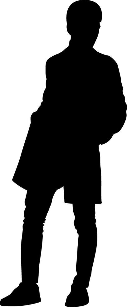 Silhouette fashion man on white background vector