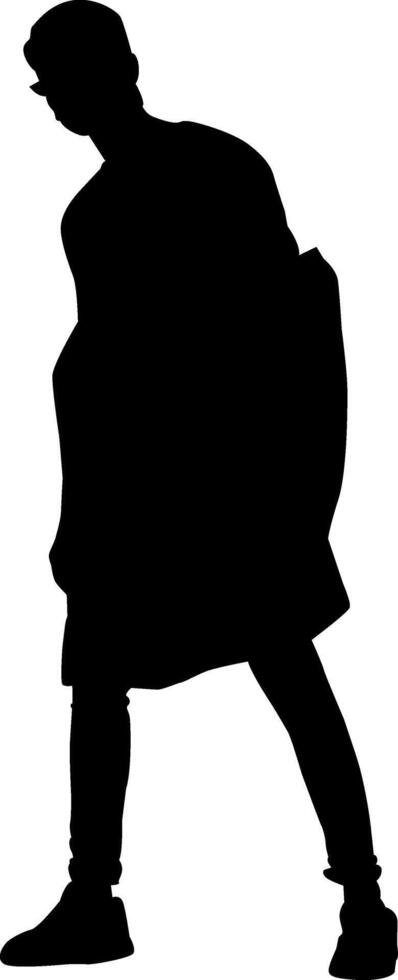 Silhouette fashion man on white background vector