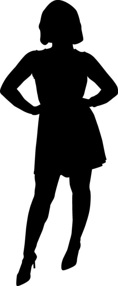 Silhouette beautiful girl on white background vector