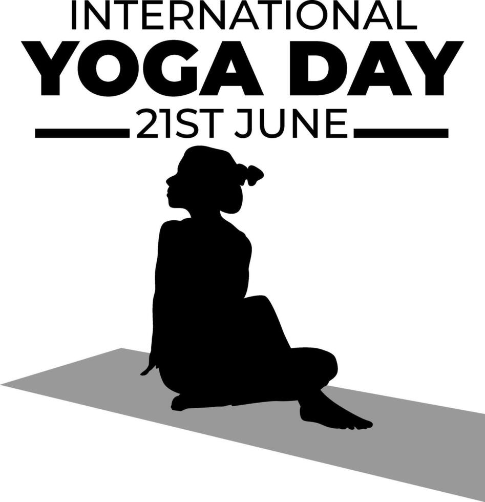 Silhouette inernational yoga day vector