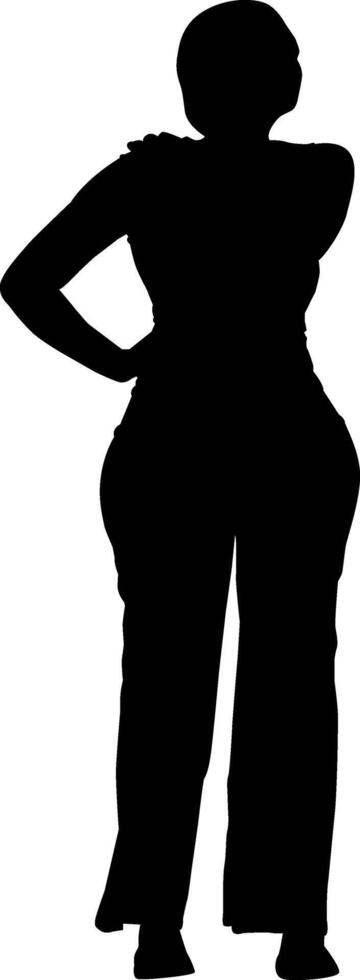 Silhouette beautiful girl on white background vector