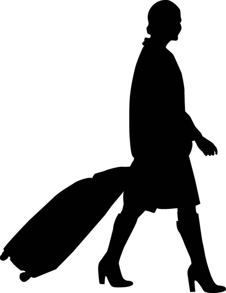 Silhouette of person traveler vector