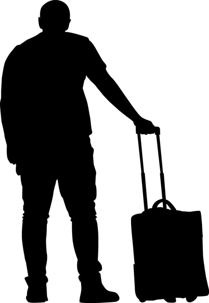 Silhouette of person traveler vector