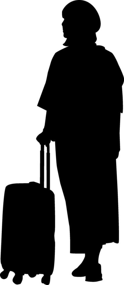 Silhouette of person traveler vector