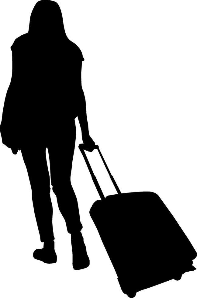 Silhouette of person traveler vector