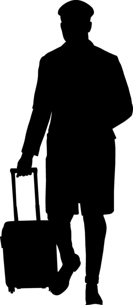 Silhouette of person traveler vector