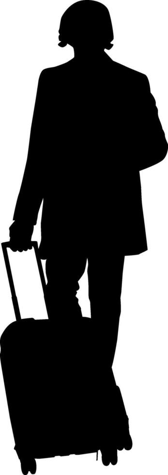 Silhouette of person traveler vector