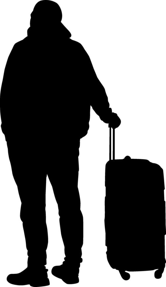 Silhouette of person traveler vector