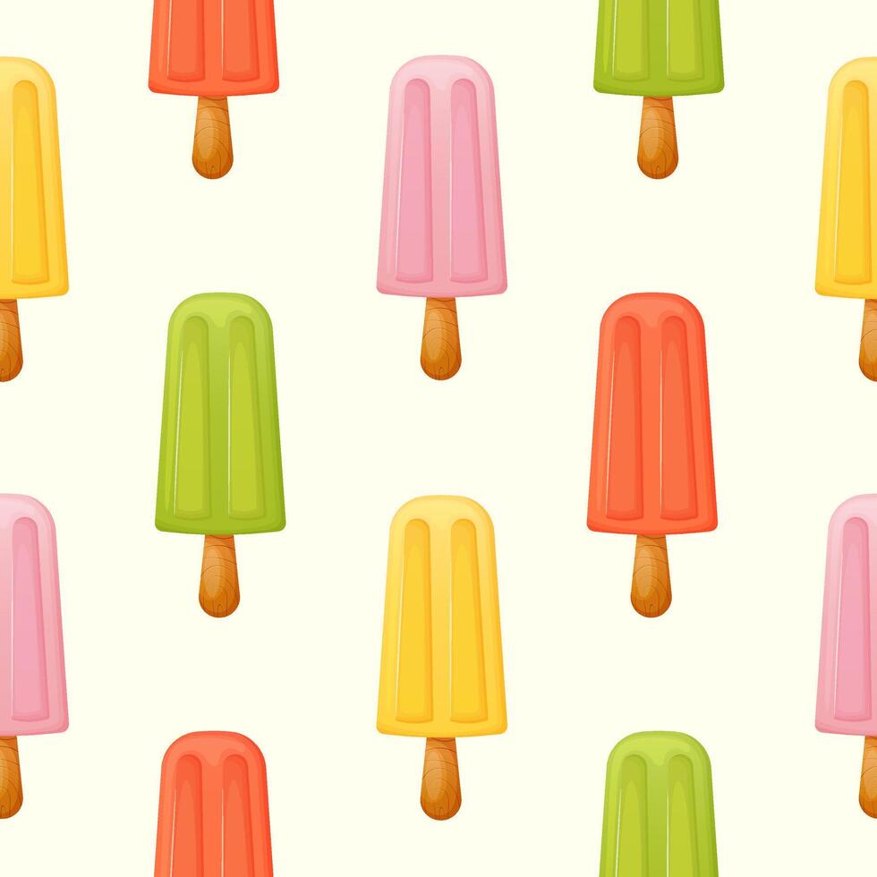 Ice cream seamless pattern. Print with sweet ice lolly vector