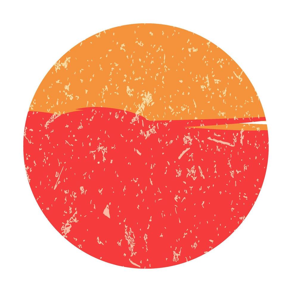 retro grunge rojo naranja circulo vector