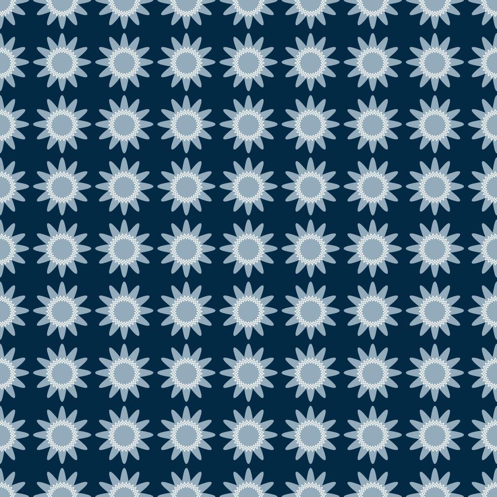 Traditional Ethnic ikat motif fabric pattern geometric style.Flower pattern embroidery Ethnic oriental pattern blue background wallpaper. Abstract,illustration.Texture,frame,decoration. vector