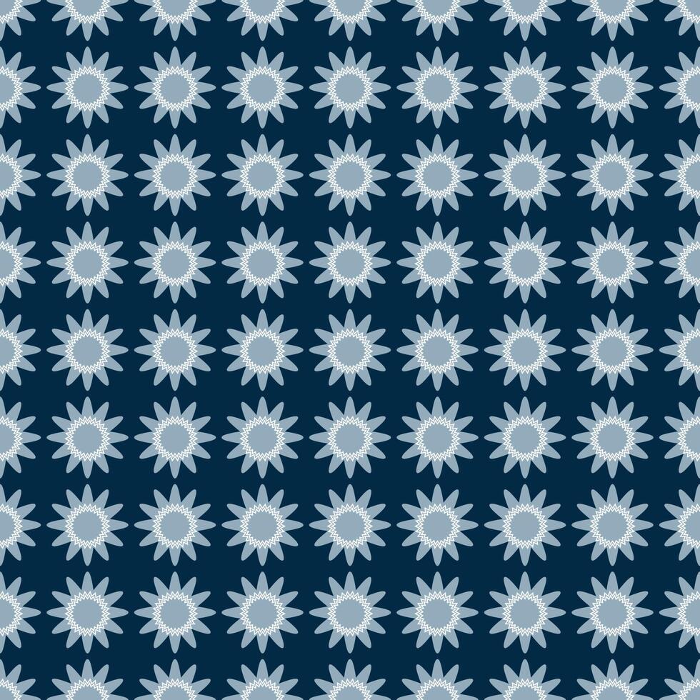 Traditional Ethnic ikat motif fabric pattern geometric style.Flower pattern embroidery Ethnic oriental pattern blue background wallpaper. Abstract,illustration.Texture,frame,decoration. vector