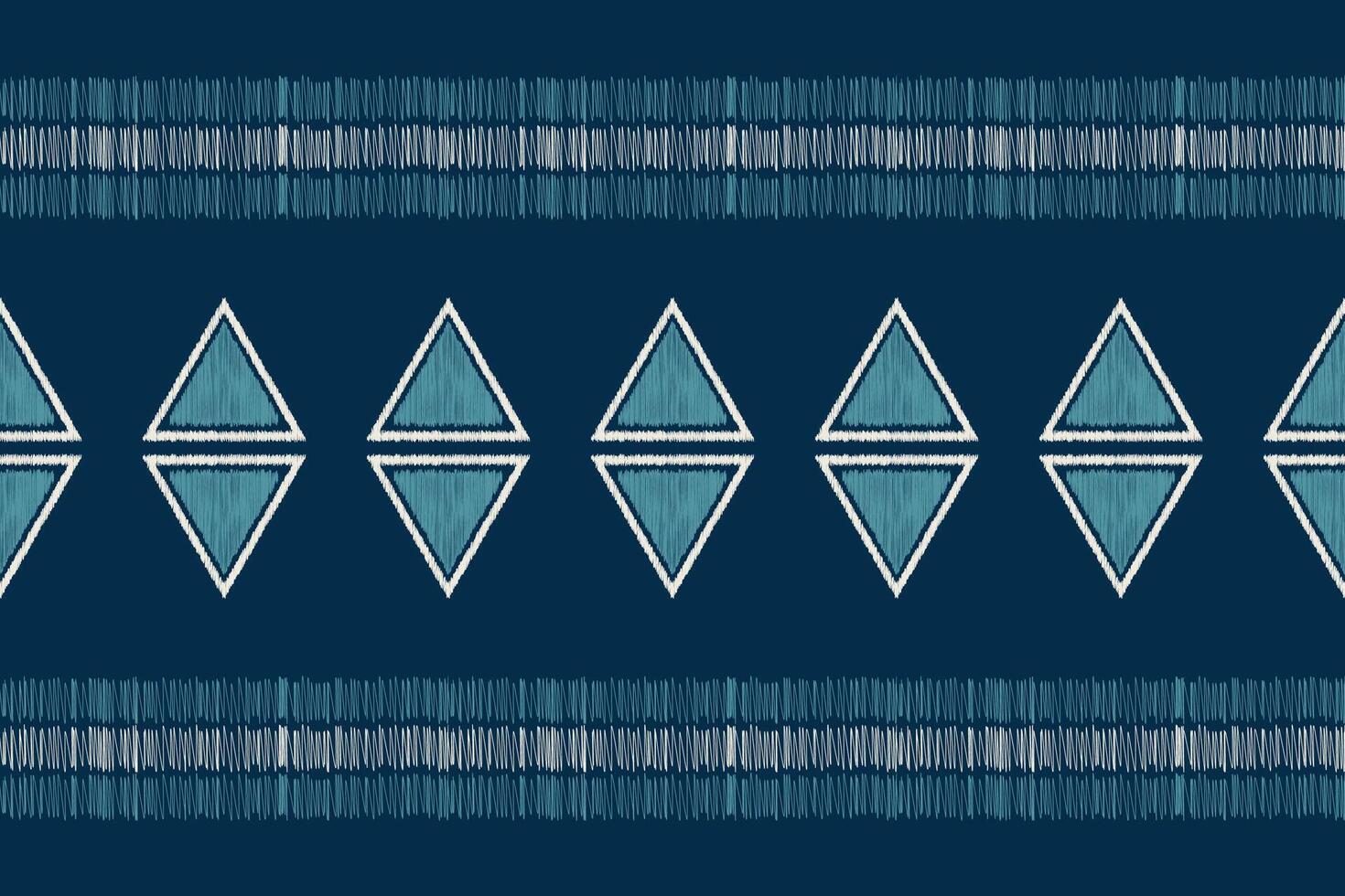 Traditional Ethnic ikat motif fabric pattern geometric style.African Ikat embroidery Ethnic oriental pattern blue background wallpaper. Abstract,illustration.Texture,frame,decoration. vector