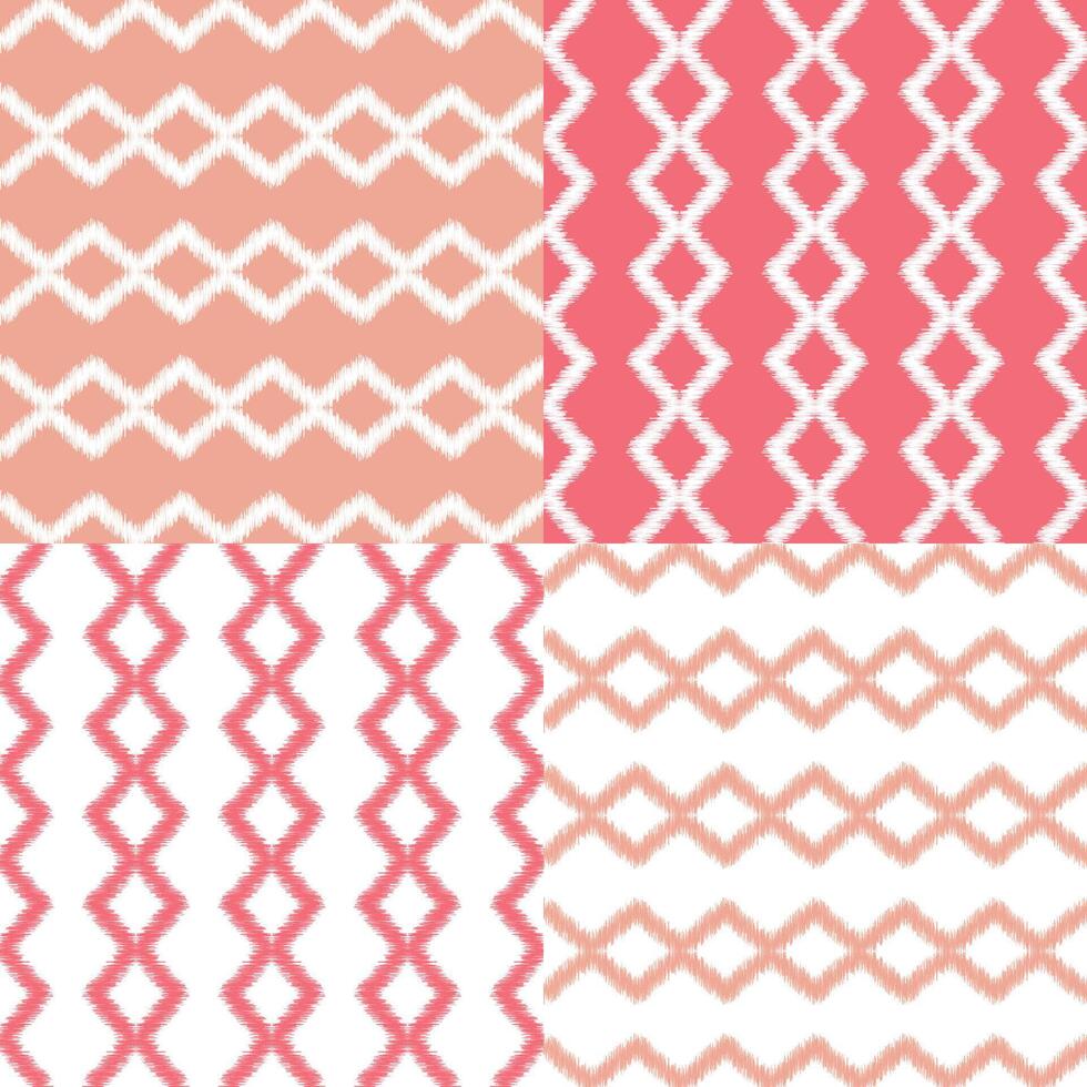 Traditional Ethnic ikat motif fabric pattern background.Embroidery Ethnic pattern pink pastel rose pink background pattern cute wallpaper. Abstract,illustration.Texture,frame,decoration. vector