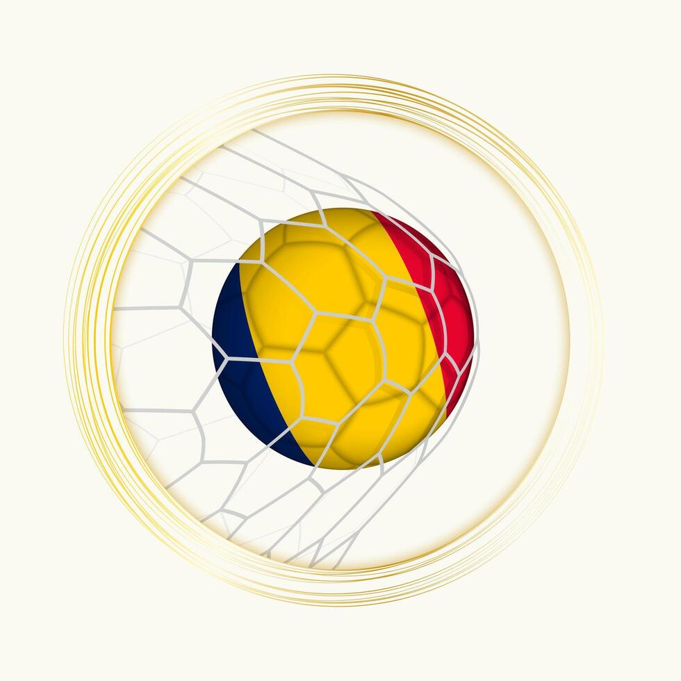 Chad scoring goal, abstract football symbol with illustration of Chad ball in soccer net. vector
