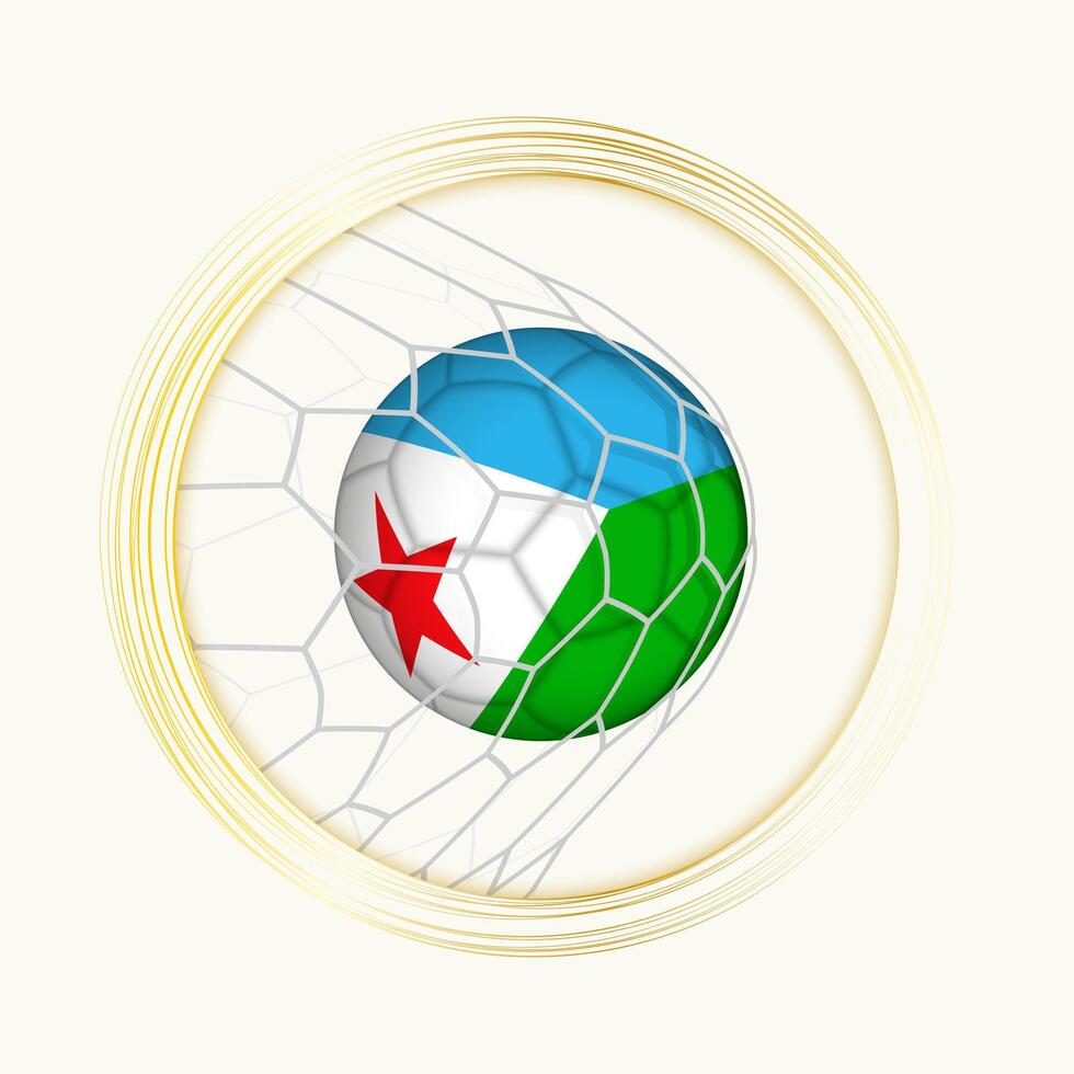 djibouti puntuación meta, resumen fútbol americano símbolo con ilustración de djibouti pelota en fútbol neto. vector