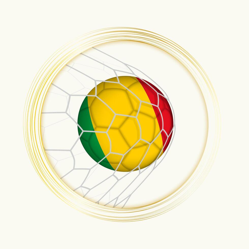 mali puntuación meta, resumen fútbol americano símbolo con ilustración de mali pelota en fútbol neto. vector