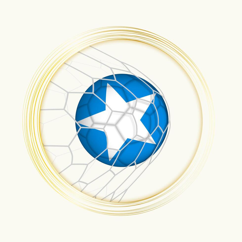 Somalia scoring goal, abstract football symbol with illustration of Somalia ball in soccer net. vector