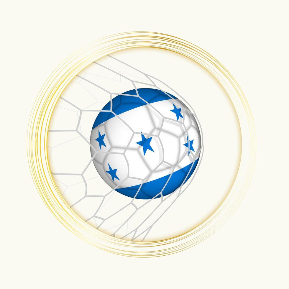 Honduras scoring goal, abstract football symbol with illustration of Honduras ball in soccer net. vector