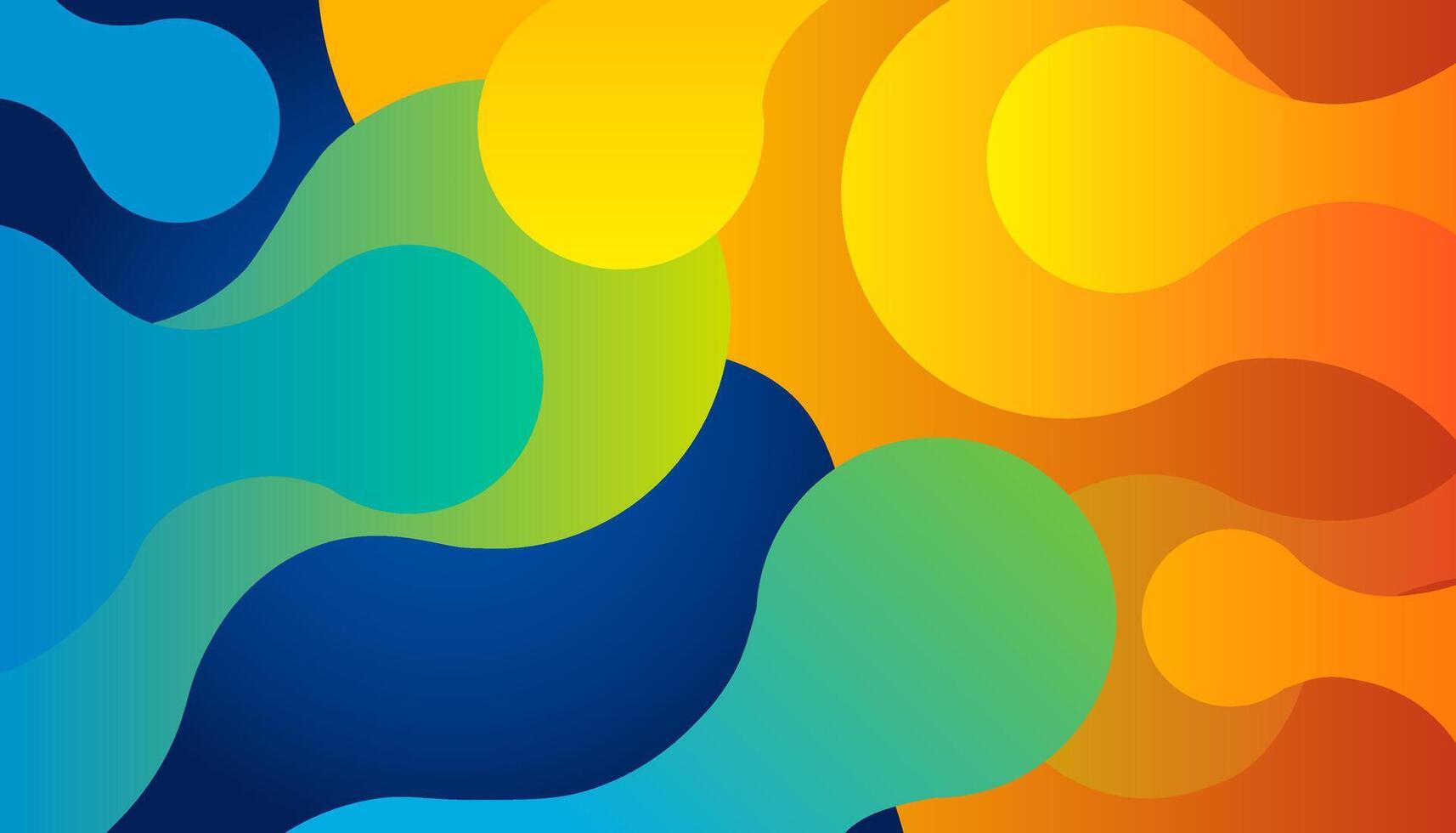 Blue and orange gradient dynamic fluid abstract background vector