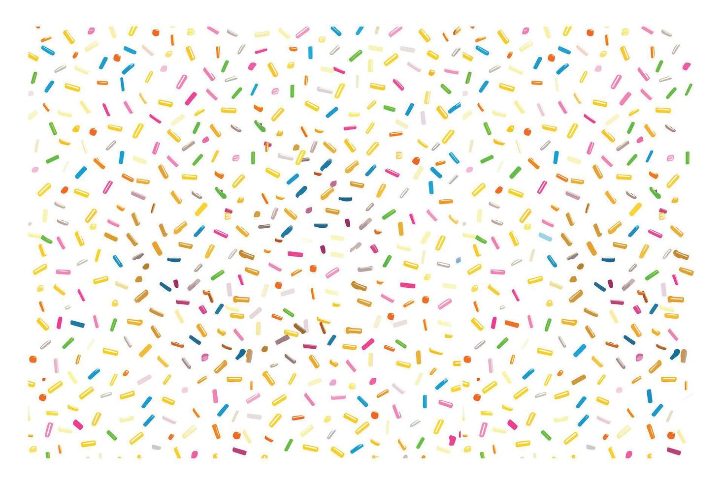 Donut, sweet confetti background. Sweet cake, donut confetti texture, seamless pattern. Colorful candy topping seamless background wallpaper, vector