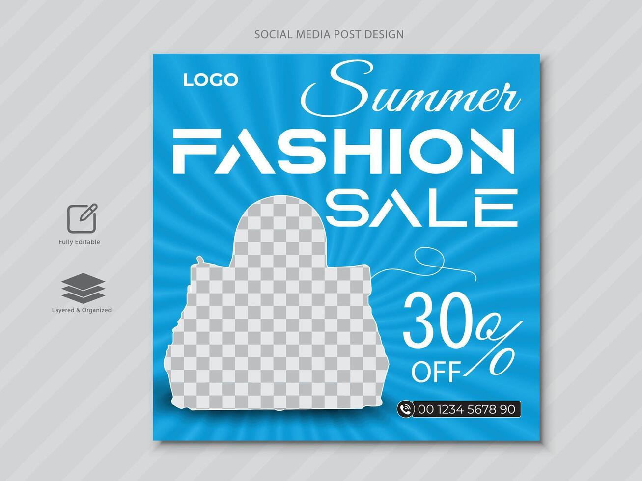 Summer Fashion sale social media post or social media banner template. vector