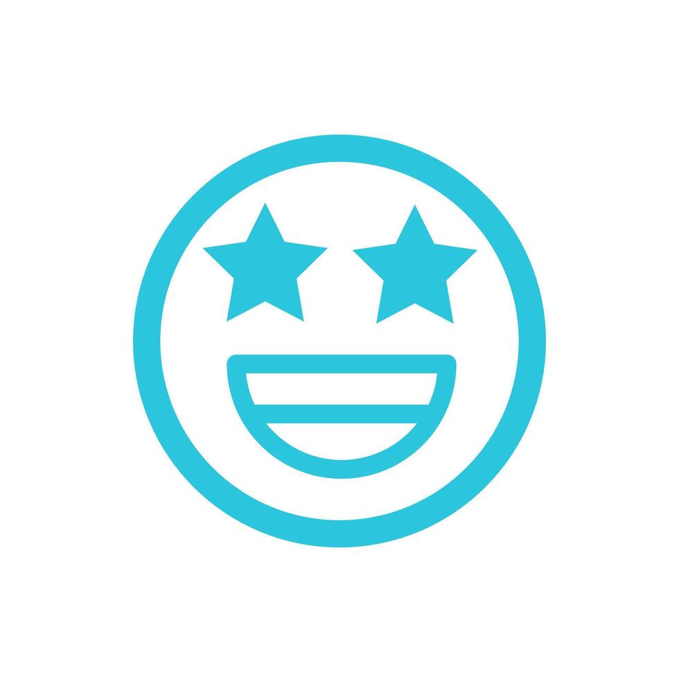 Amazing emoji expression, isolated on white background, from blue icon set. vector