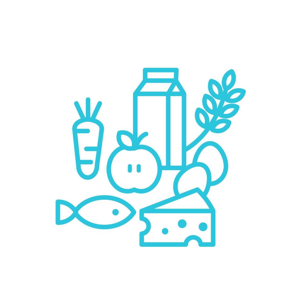 Nutrition icons. Isolated on white background. From blue icon set. vector