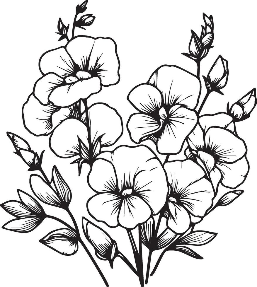 Sweet pea April birth flower drawing tattoo, April birth flower tattoo designs, April birth flower sweet pea coloring pages, Aprilapril birth flower birth flower tattoo black and white vector