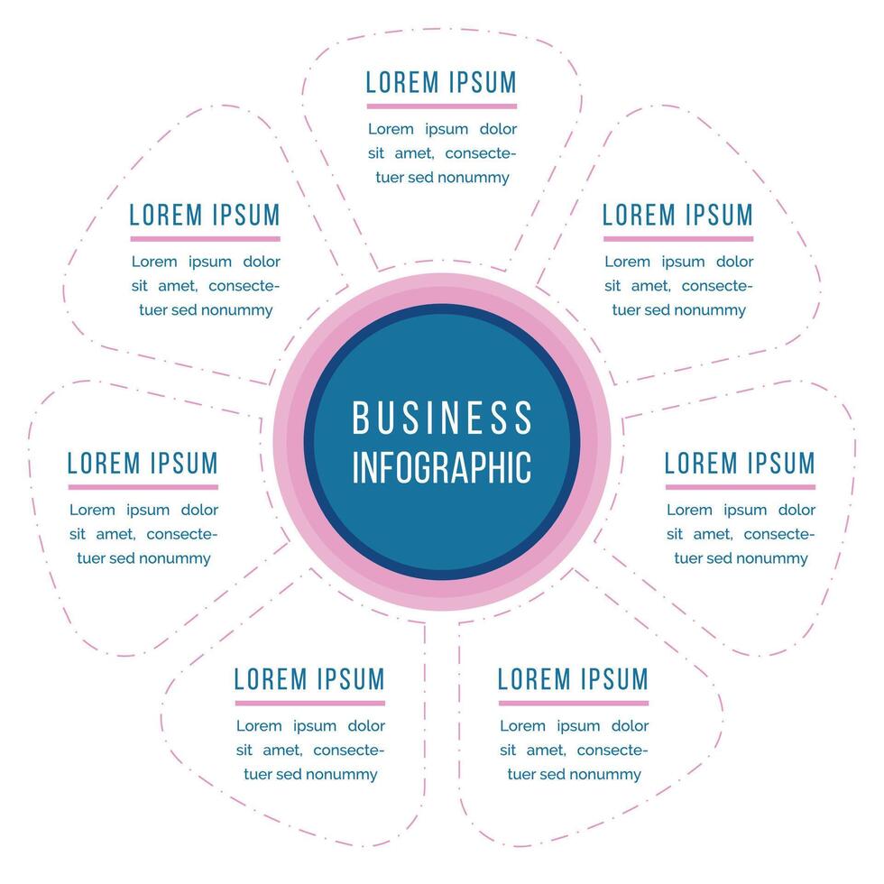 Infographic circle design 7 steps, objects, options or elements business information vector