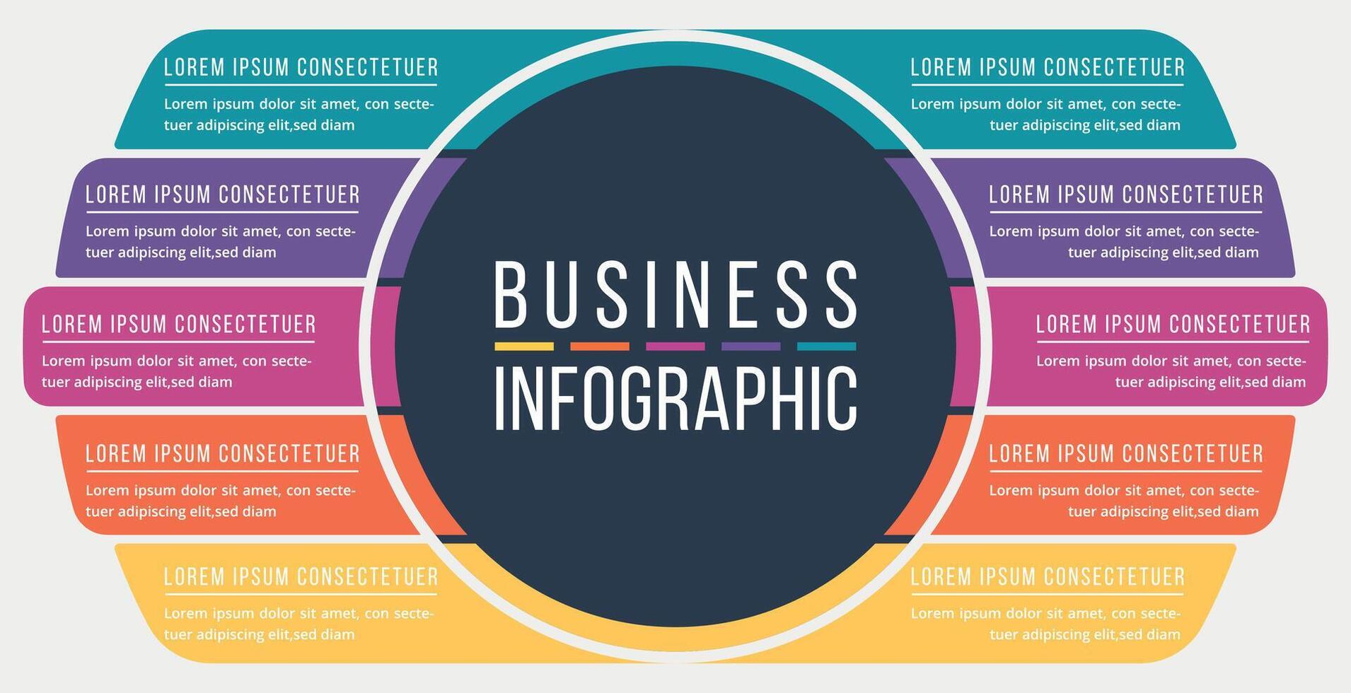 Infographics 5 Options comparison 10 steps information design template vector