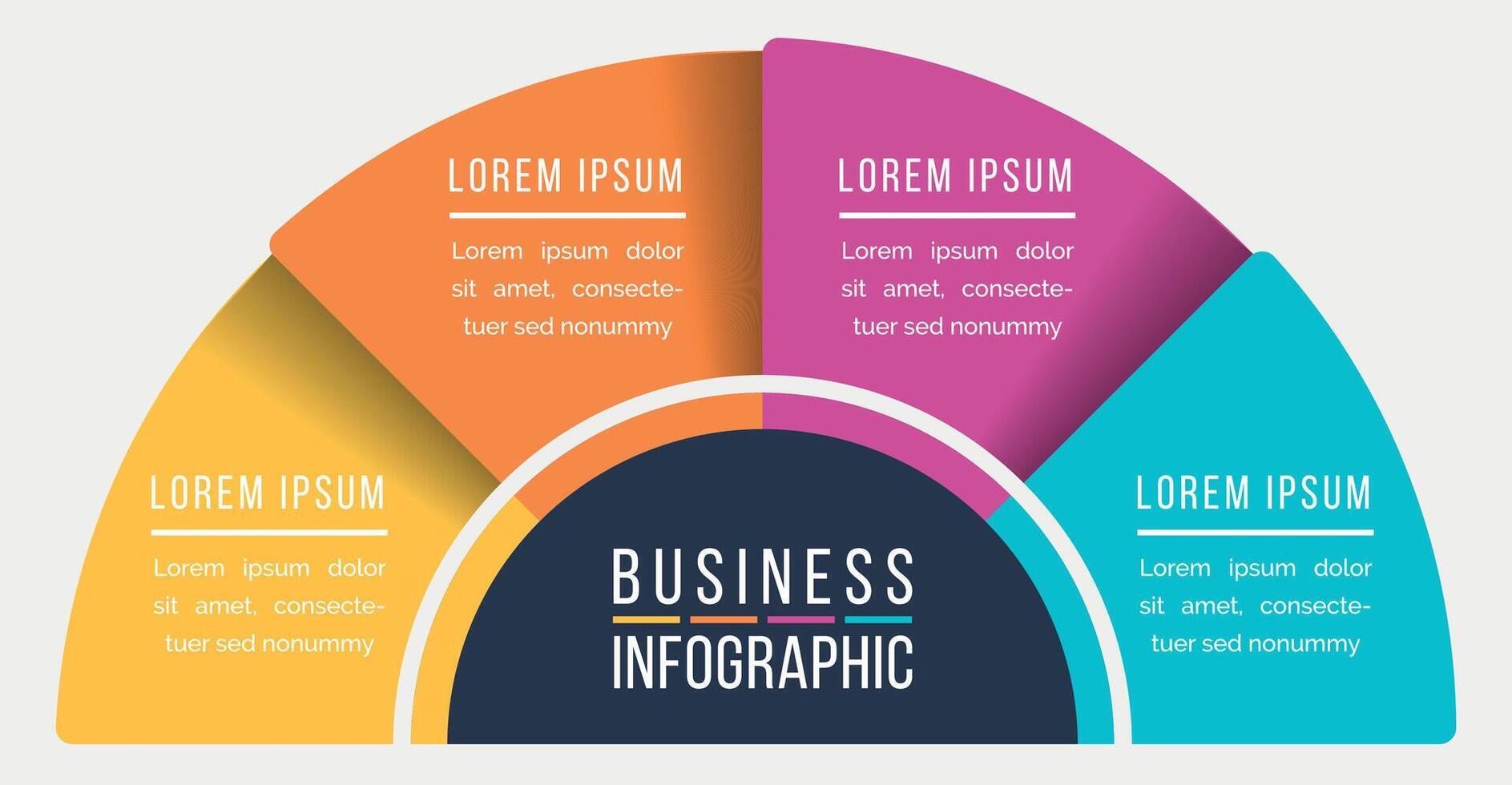 infografía 4 4 opciones o pasos diseño modelo para negocio información vector